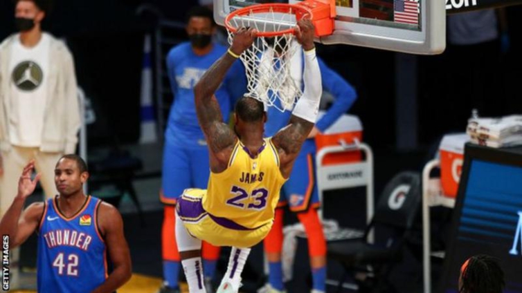 NBA: LeBron scores 28 points as Lakers beat Thunder in overtime