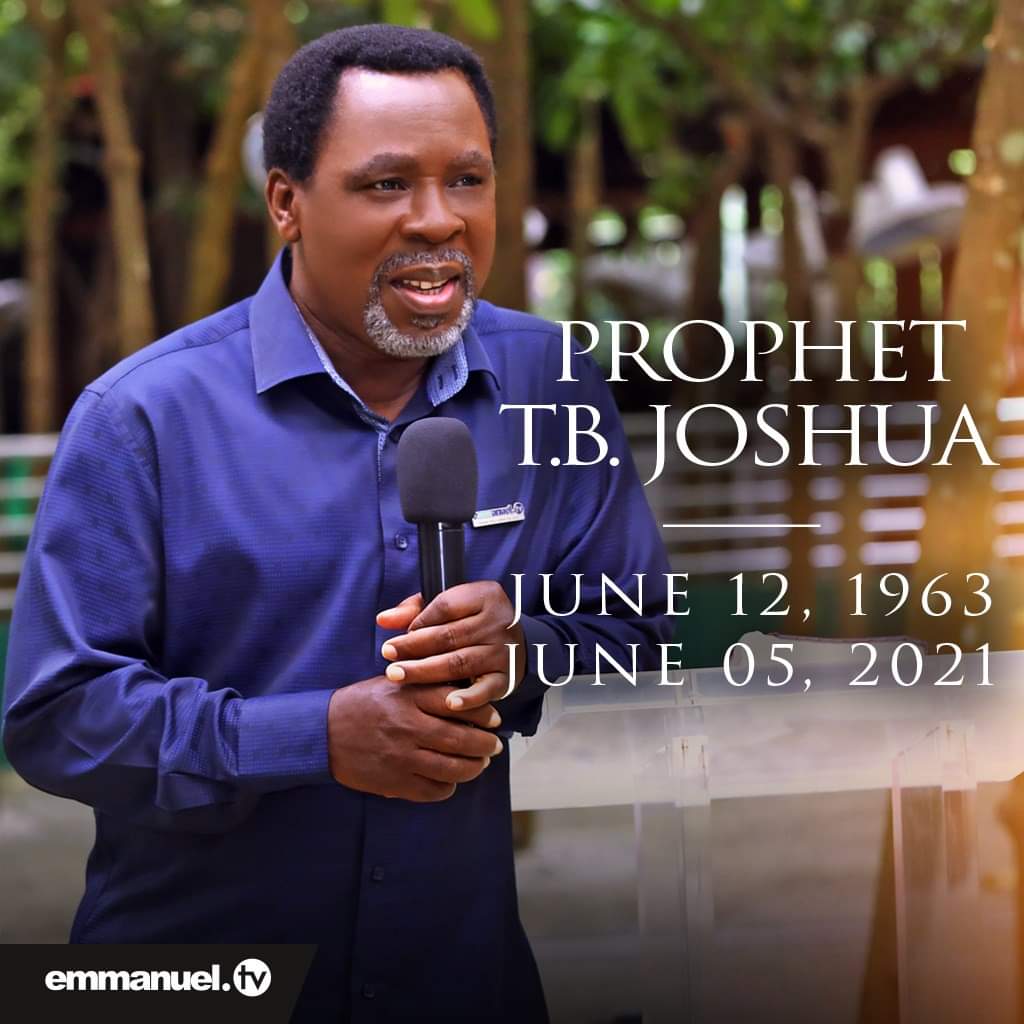 Popular Nigerian televangelist T. B Joshua dies at 57