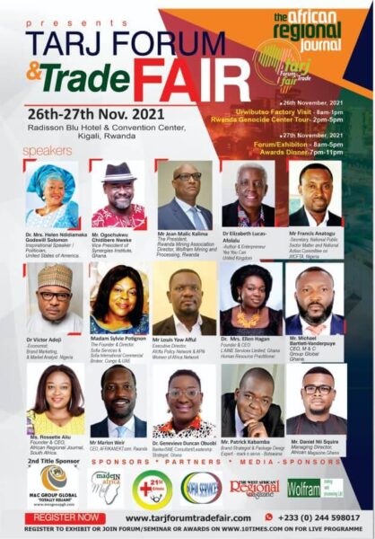 3rd Edition Of TARJ Forum and Trade Fair to open In Kigali on Nov. 26