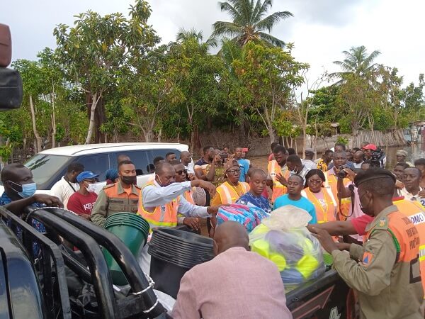 VR: Victims of Tidal Waves receive Relief Items from NADMO