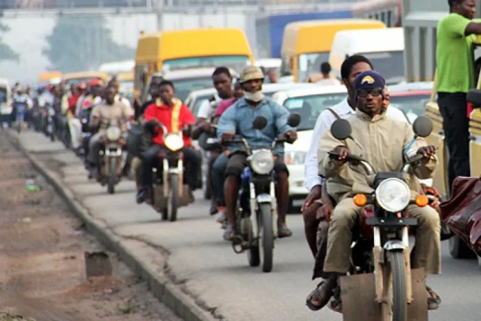 Police outdoors action against motorcycle indiscipline