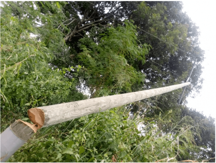 E/R: ECG pole cut down by some unknown persons at Okwenya in Yilo Krobo