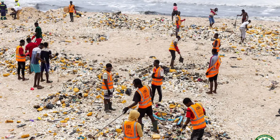 AMA collaborates with Global Citizens to clean Dogo Beach in Jamestown