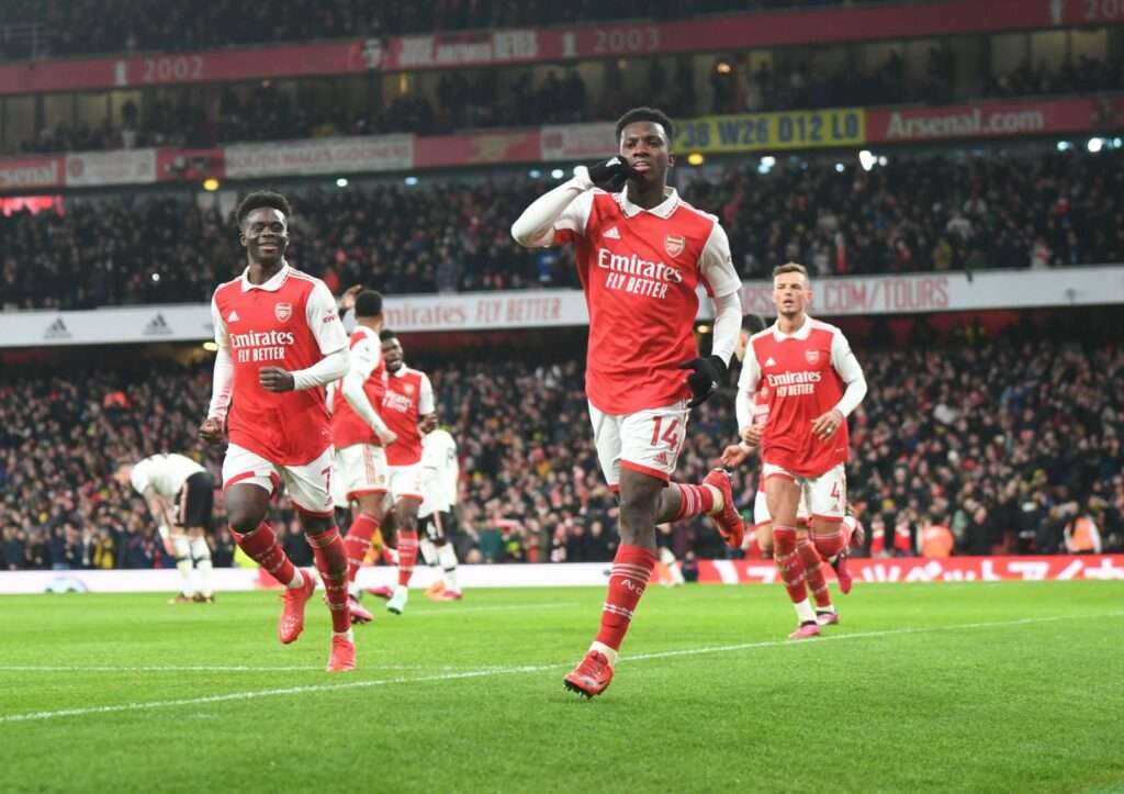 Ghana’s Eddie Nketiah scores brace for Arsenal against Manchester United