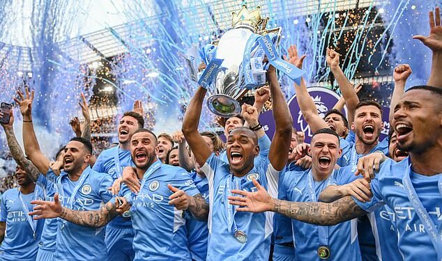 Manchester City will lift the Premier League trophy on Sunday if they beat Chelsea