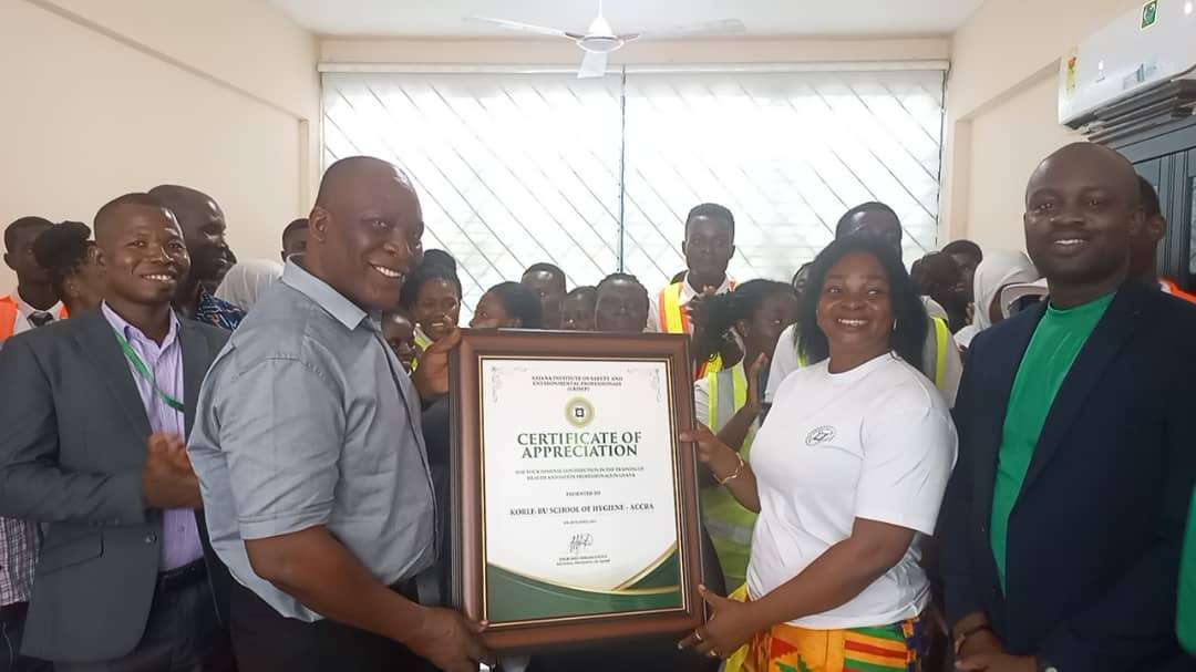 Accra School of Hygiene receives Certificate of Appreciation for its immense training in Health and Safety