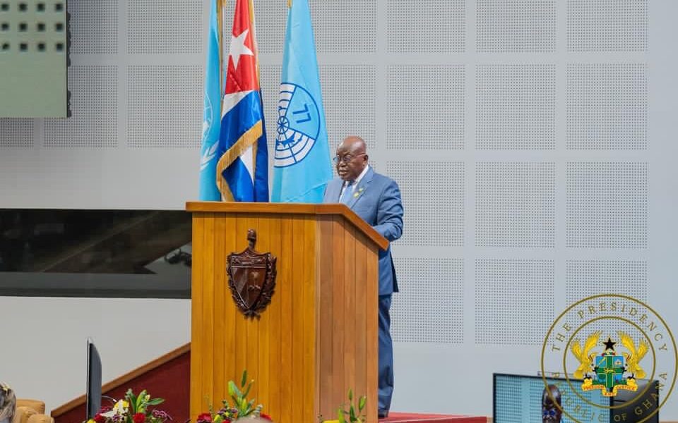 Akufo-Addo addresses a gathering of Heads of State and Governments at G77 + China Summit in Havana
