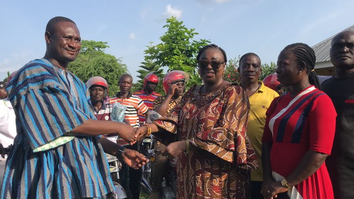 Freda Prempeh donates 30 motorbikes and fertilizers to Tano North Polling Station Chairmen