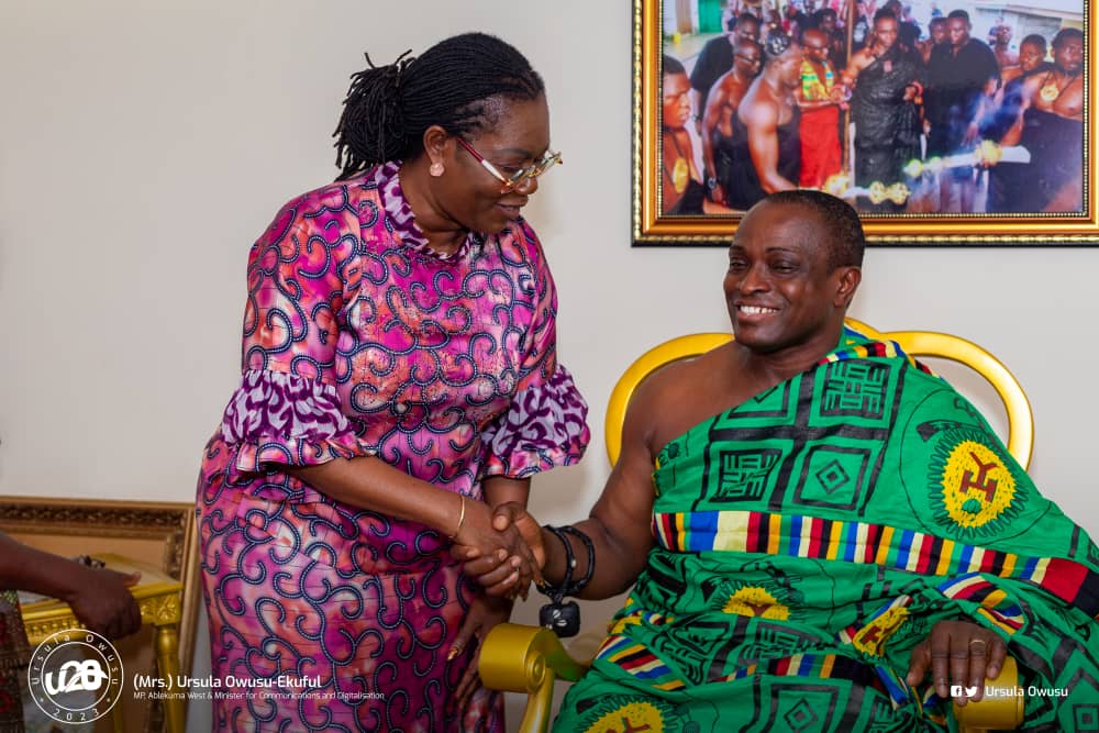 Eastern Region: Ursula pays a courtesy call on New Juaben Paramount Chief