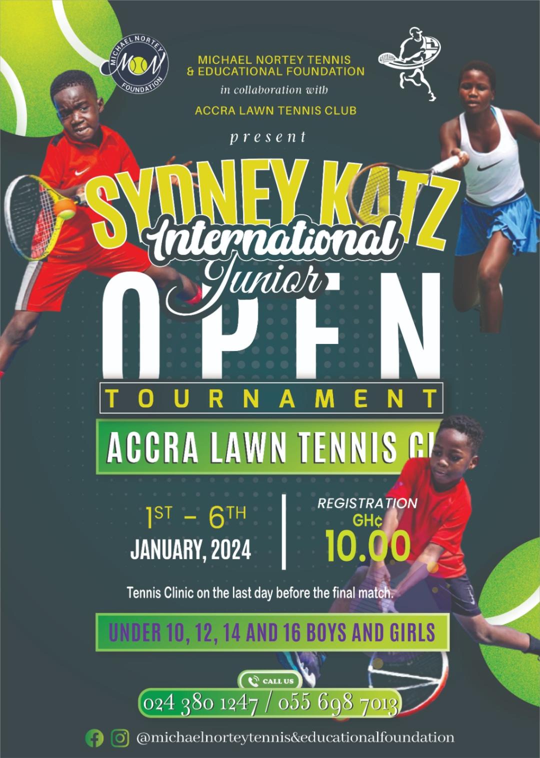 Sydney Katz Junior Tennis Championship Slated for 1st Jan. 2024