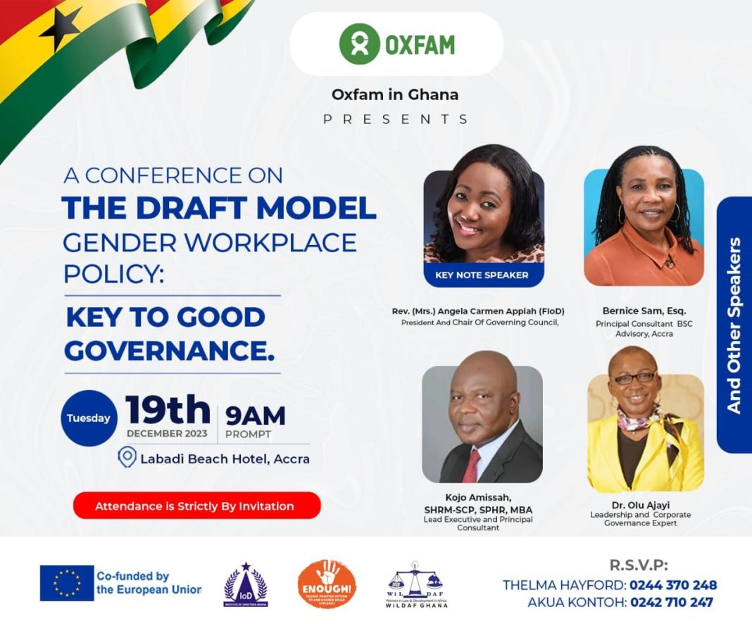 OXFAM Ghana to hold conference to eradicate workplace sexual harassment
