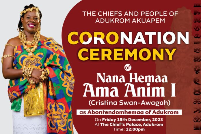 Philanthropist, Christina Swan-Awagah, To Be Instated As Abontendomhemaa of the Adukrom