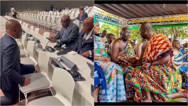 The humble servant: The 2 times NAPO was captured kneeling before Akufo-Addo, Bawumia in public