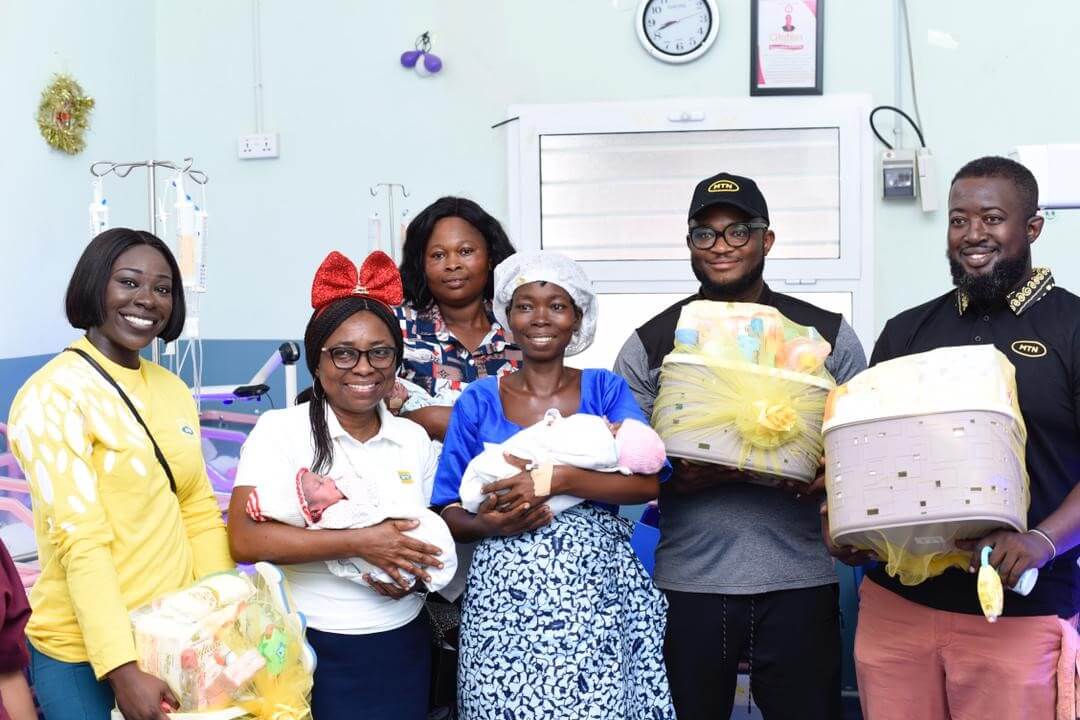 MTN Ghana Shows Love to Mothers of Newborn Babies with 500 Hampers on Boxing Day