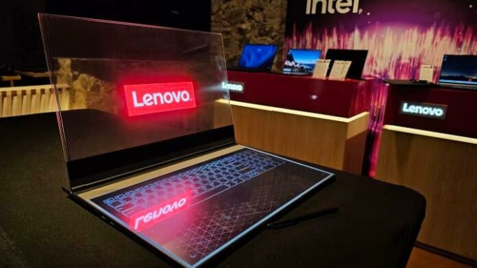 Lenovo showcases laptop with see-through screen