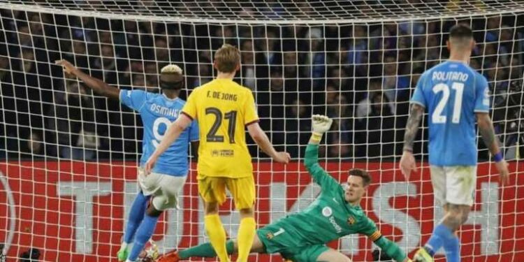 Osimhen scores on return as Napoli hold Barcelona