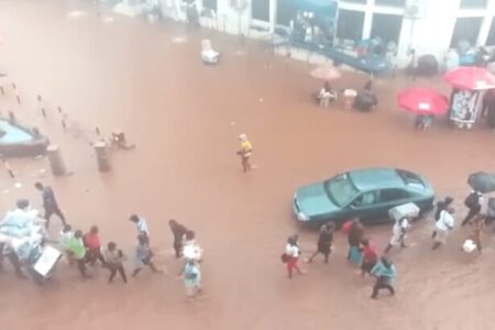 Adum, Asafo Market, Airport Roundabout in Kumasi flooded due to heavy rains
